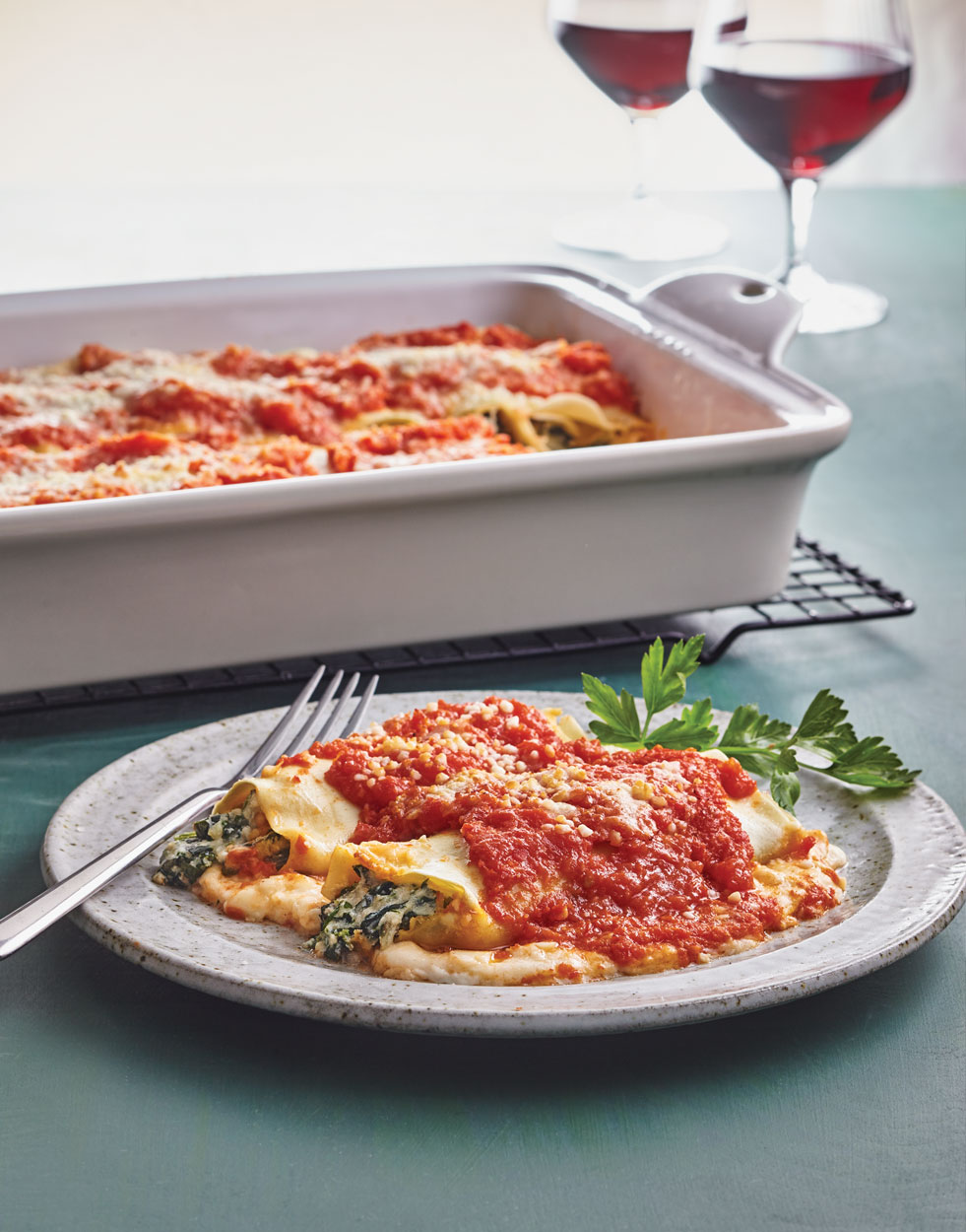 Three-Cheese & Spinach Cannelloni