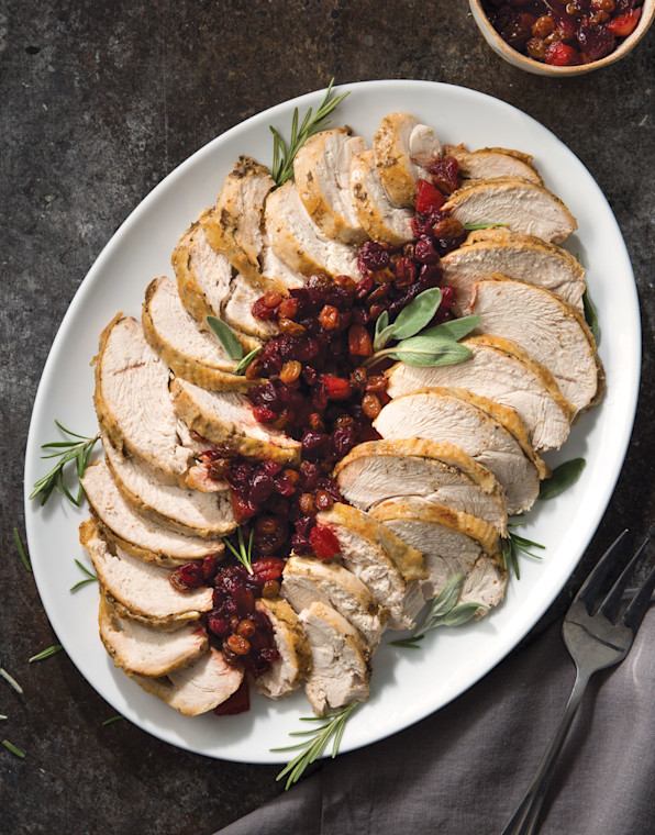 Instant Pot Turkey Breast with Winter Fruit Compote