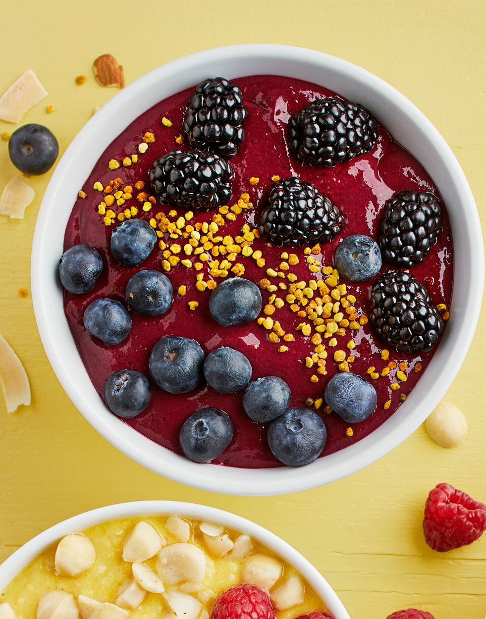 Beet & Berries Smoothie Bowls with bee pollen Recipe