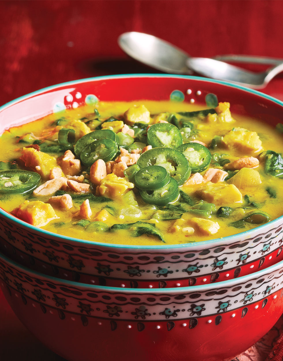 Red Lentil & Chicken Soup with spinach Recipe