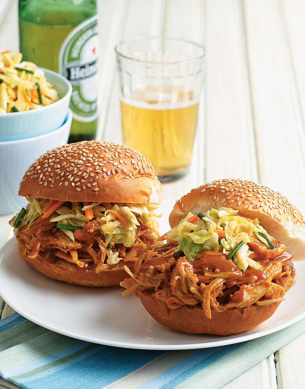 Barbecued Pulled Chicken Sandwiches