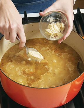 Finish the stew with the butter-flour mixture. The flour will help thicken the sauce.