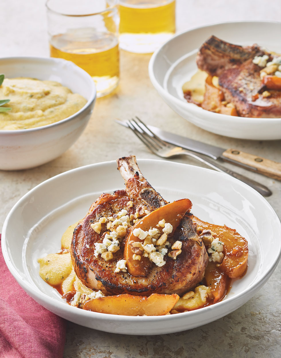 Pan-Roasted Pork Chops with Glazed Pears