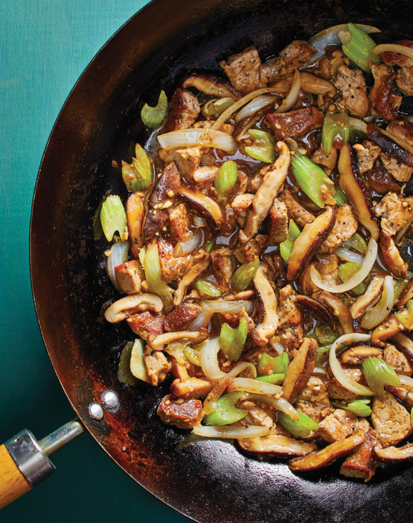 Pork Chop Suey with shiitake mushrooms