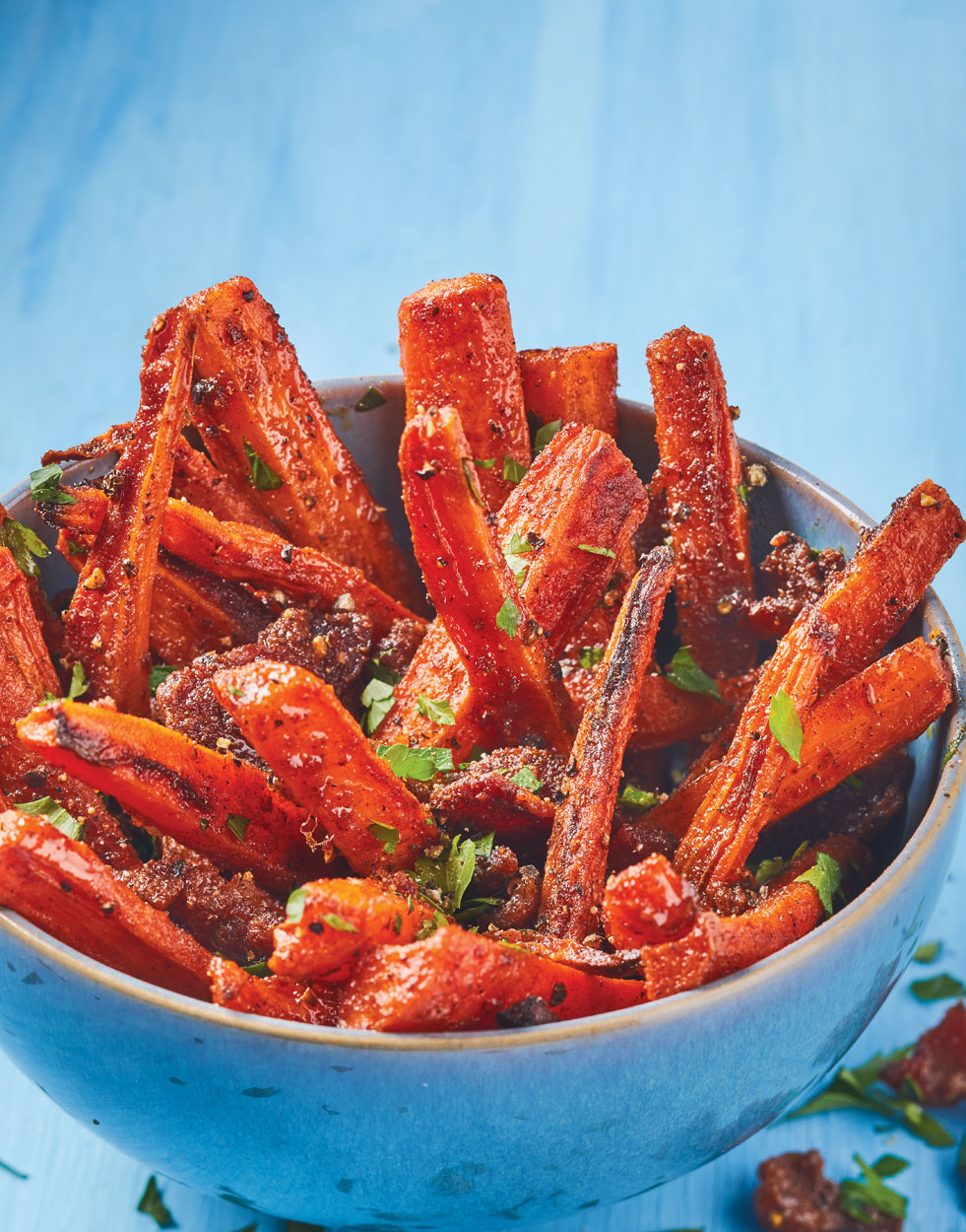 Air Fryer Carrot Fries with bacon & maple Recipe