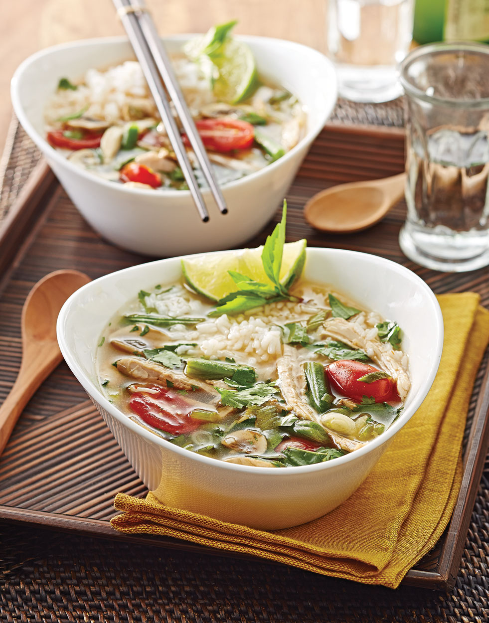 Turkey Tom Yum Soup with Mushrooms