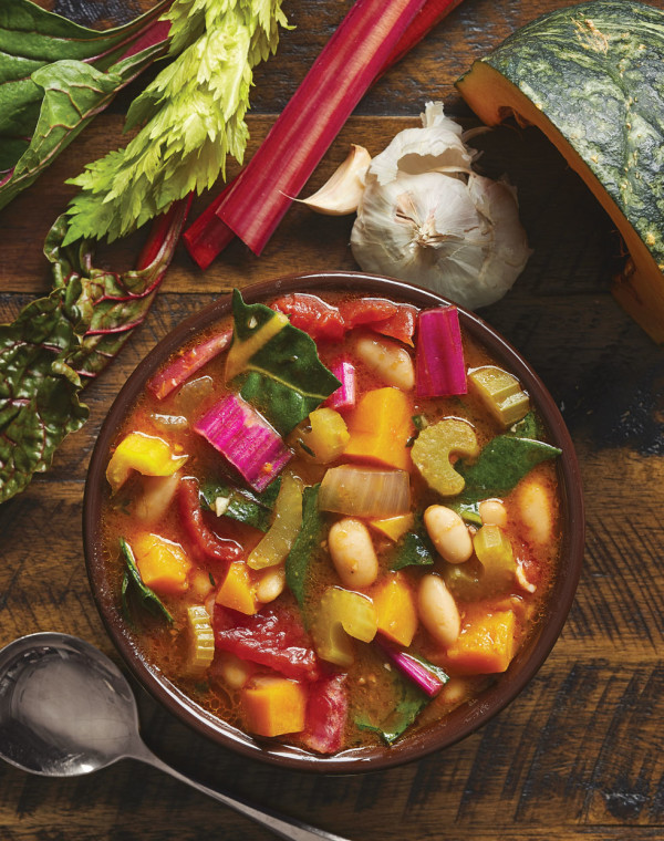 Rainbow Chard & Kabocha Pumpkin Bean Soup