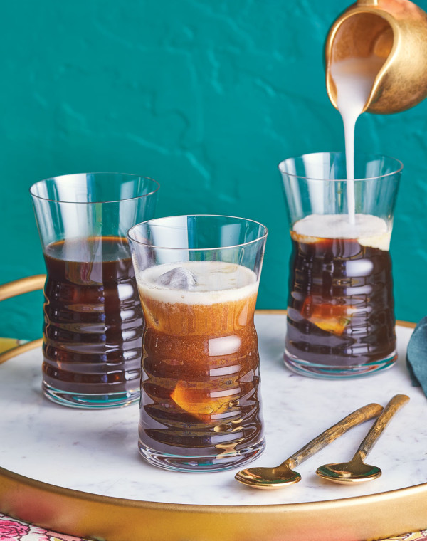 Iced Indonesian Coffee with Fresh Ginger and Cardamom