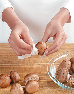 Mushrooms only require a quick wipe with a damp cloth to clean before preparing or eating.