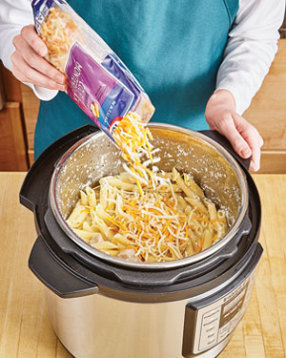 Adding Colby Jack for Instant Pot chicken, bacon & ranch pasta