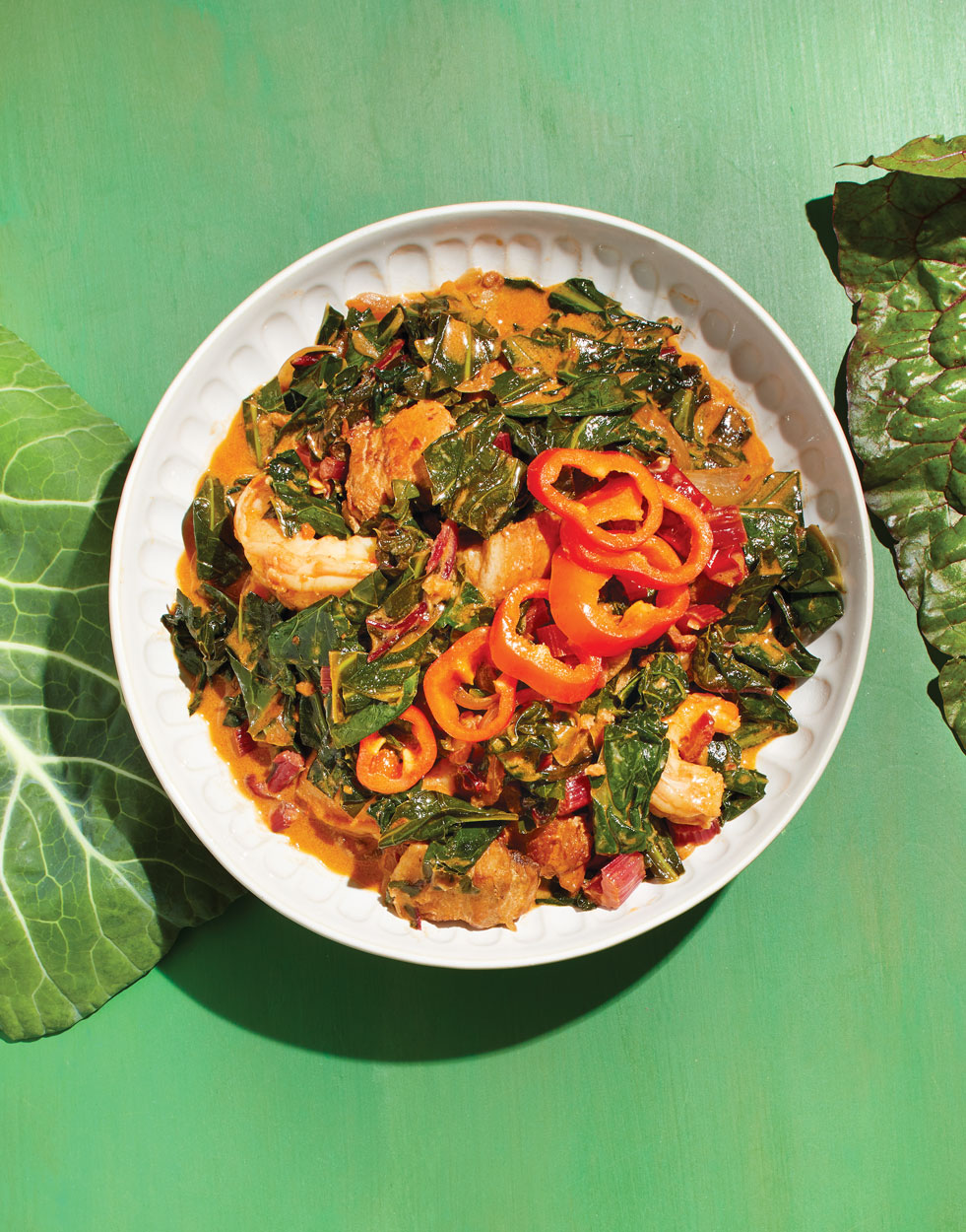 Laing with collards, kale, & chard