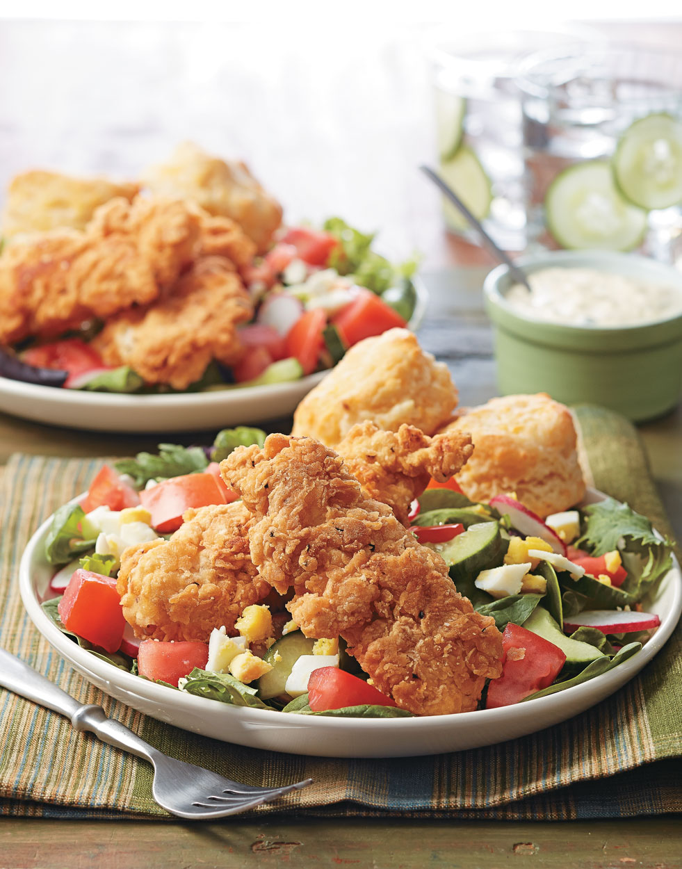 Chicken Tenders Salad with Egg Dressing