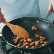 Sauté mushrooms until they’re deep brown and there’s no moisture left in the skillet.