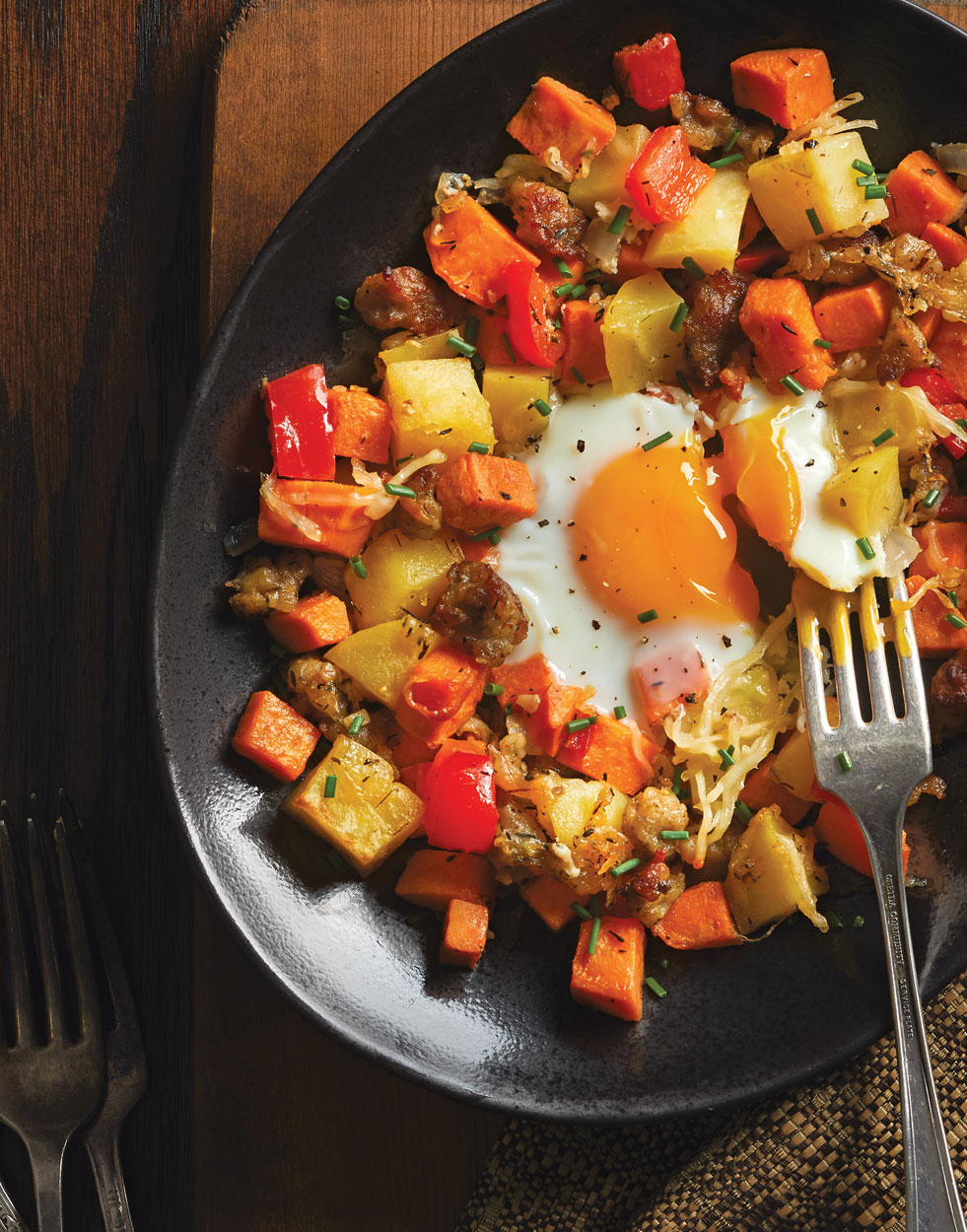 Sweet Potato Breakfast Hash with sausage