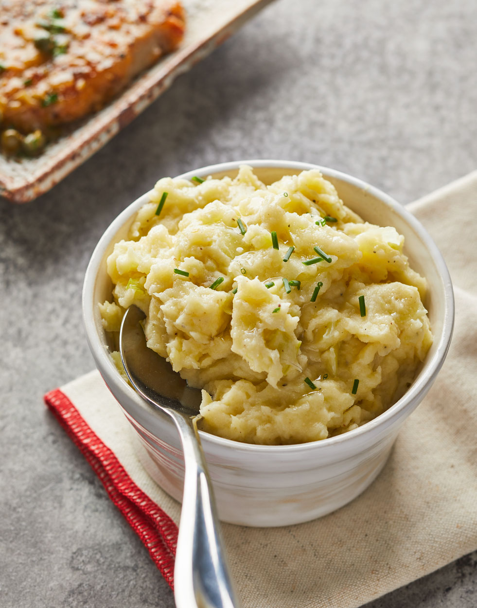 Mashed Golden Potatoes with leeks