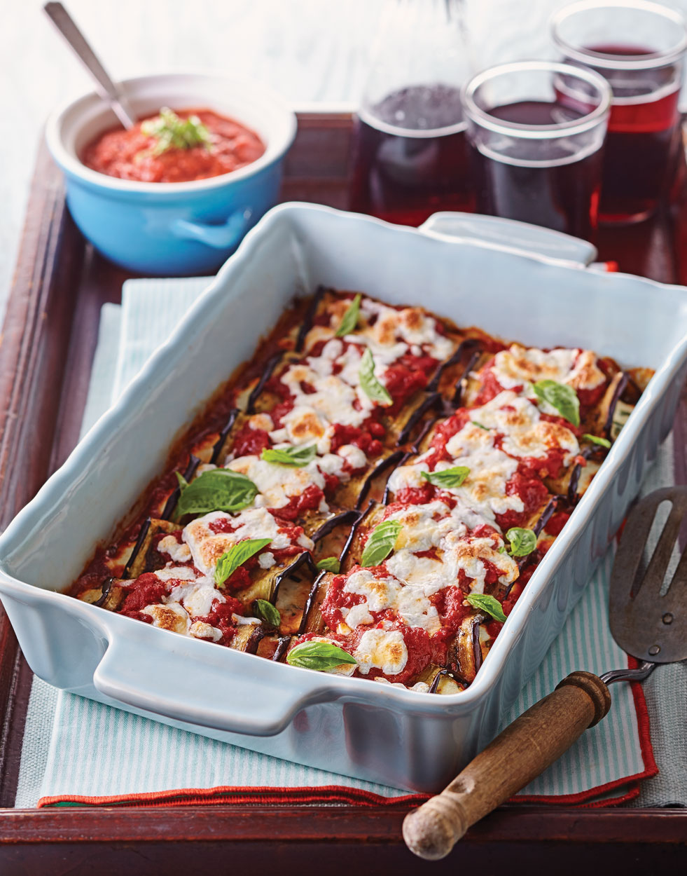 Grilled Eggplant Rollatini with Four Cheeses Recipe