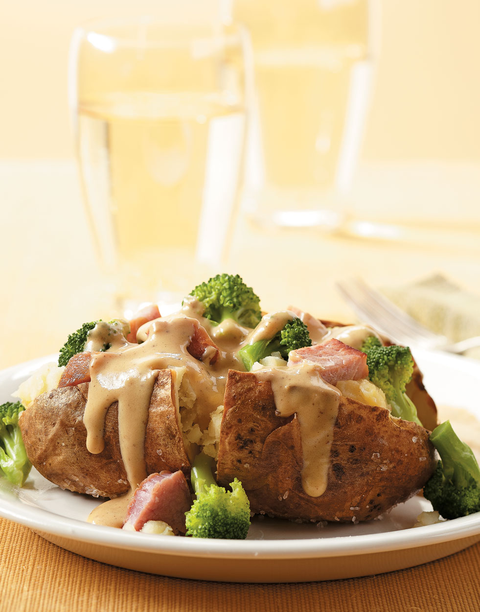 Ham, Cheese & Broccoli Baked Potato