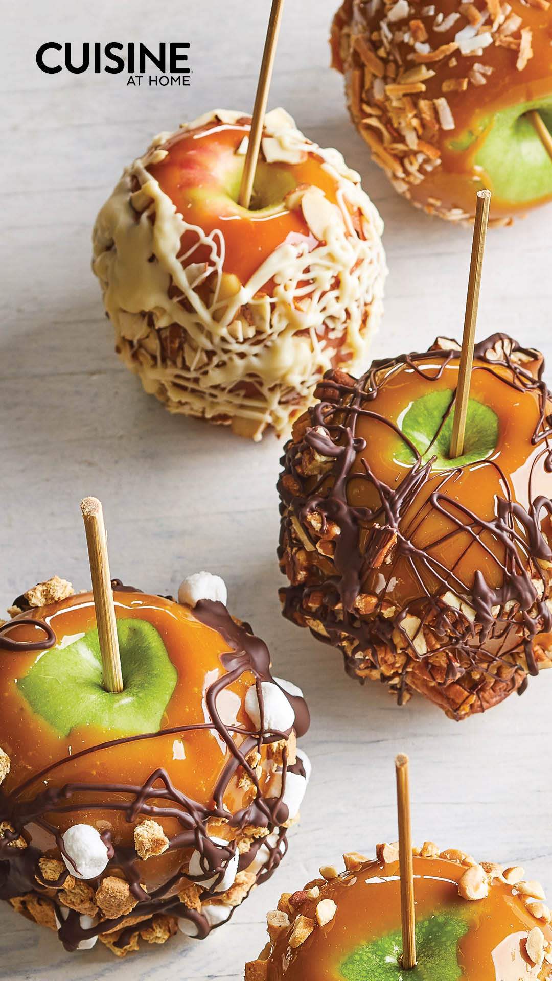 Free Mobile Wallpaper - October 2021 - Cuisine at Home - Halloween cooking food fall aesthetic treats snacks homemade caramel apples - iPhone iOS Android