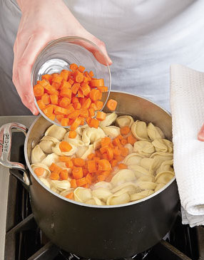 Ricotta-Tortellini-Bake-with-Carrots-and-Peas-Step1