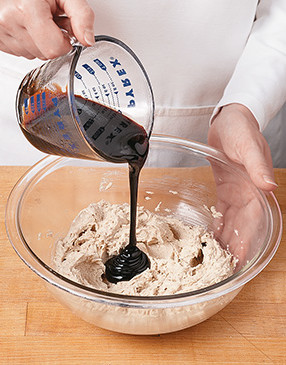 Coat the measuring cup with nonstick spray so the molasses will pour easily.
