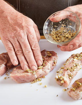 Mixing the dry seasonings with fresh garlic creates a wet rub. It adheres well to the ribs and stays put while grilling, making the meat super flavorful.
