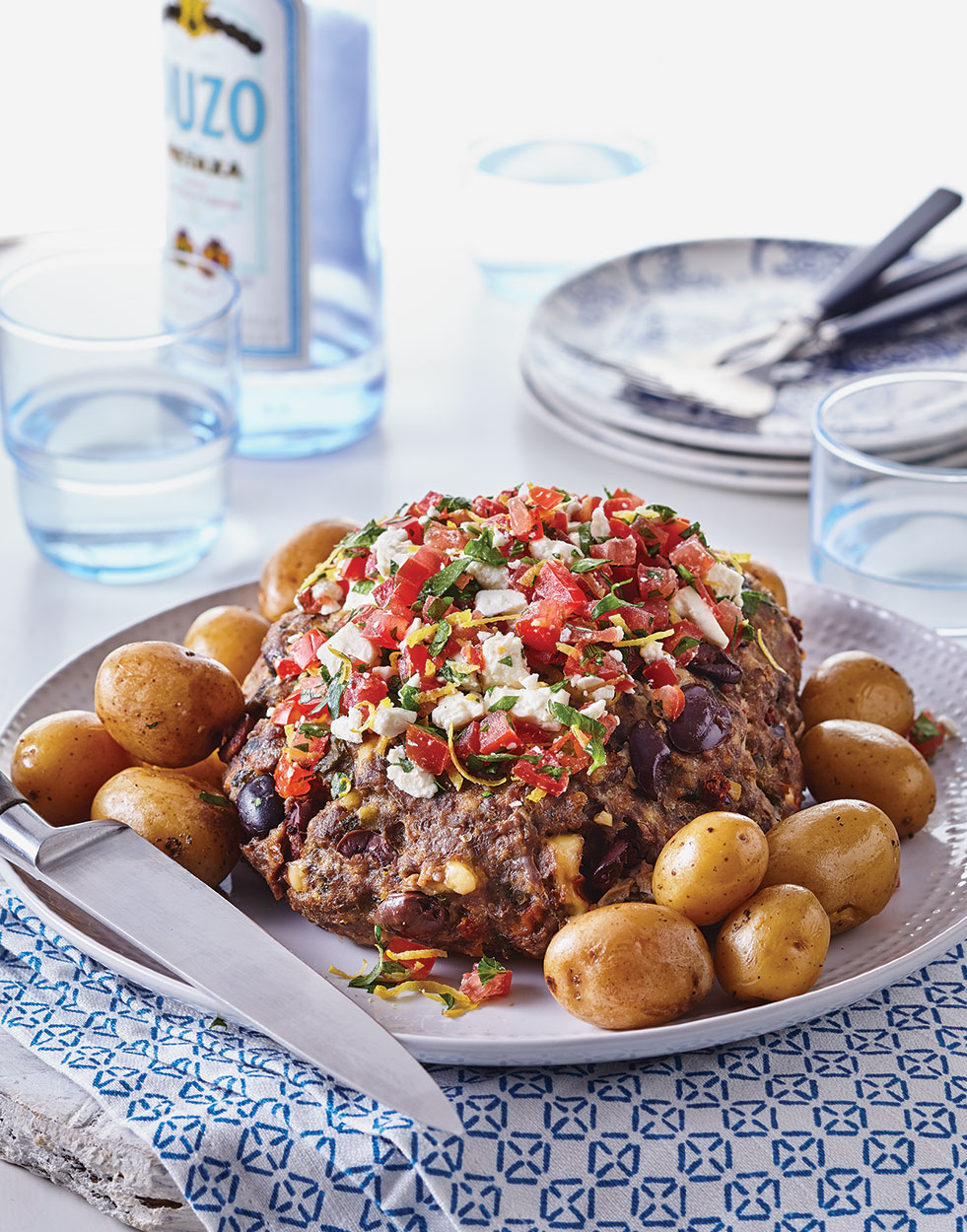 Instant Pot Mediterranean Meatloaf with baby potatoes
