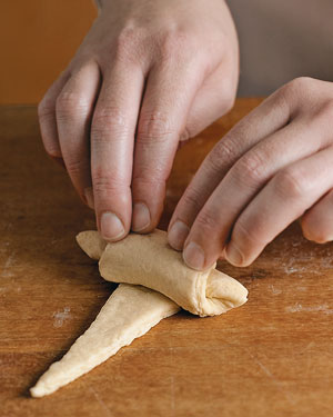 Croissant-Dough-Step10: Rolling croissants