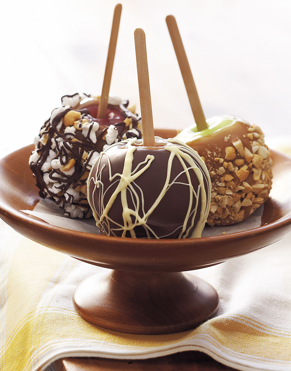 colored caramel apples