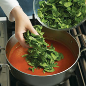 After pur&eacute;eing, finish the soup with spinach. &ldquo;Florentine&rdquo; simply means that spinach is in the recipe.