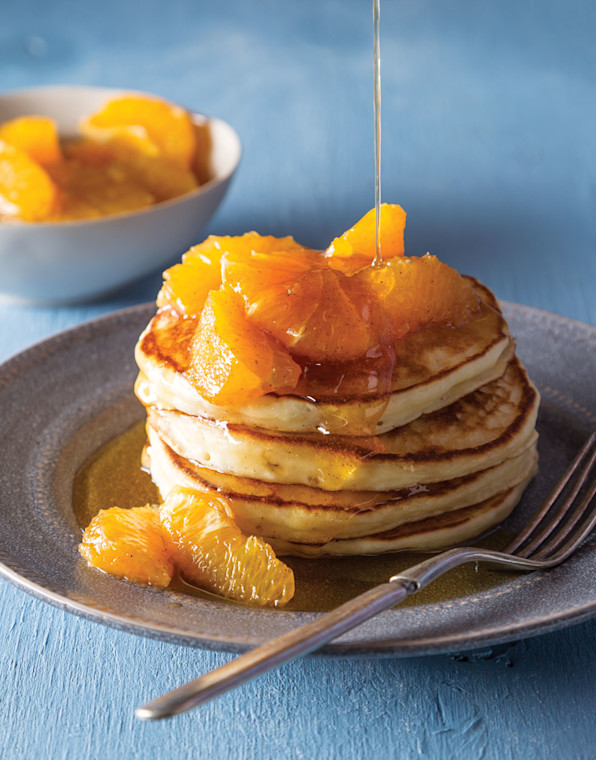 Ricotta Pancakes with Orange-Maple Syrup