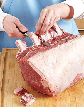  Since the bones are curved, you’ll need to further remove meat and fat from them once the majority of the meat is removed.