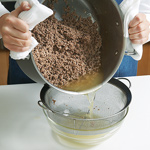 After saut&eacute;ing the ground chuck, drain it in a sieve. This will keep the chili from getting greasy.