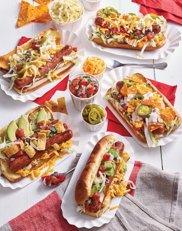 Nacho Dogs with Pico de Gallo & Chipotle Sour Cream