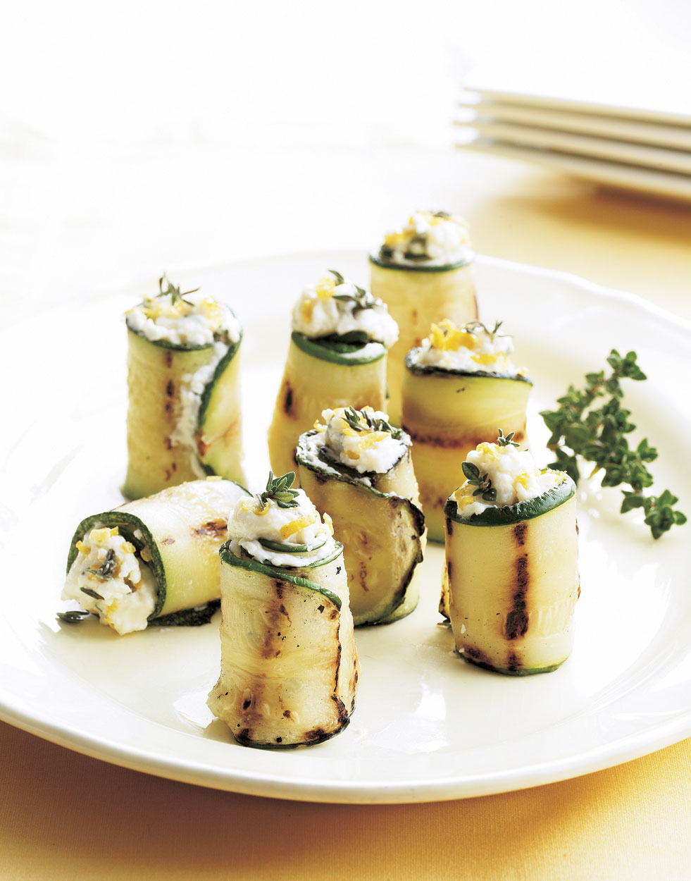 Grilled Zucchini Roll-Ups with Feta & Fresh Herbs Recipe