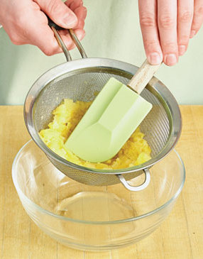 To prevent the cake from becoming too wet, press juice from pineapple through a fine-mesh sieve.
