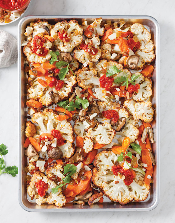 Sheet Pan Roasted Cauliflower with Harissa