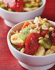 Strawberry Kiwi Banana Salad With Dry Roasted Peanuts Recipe