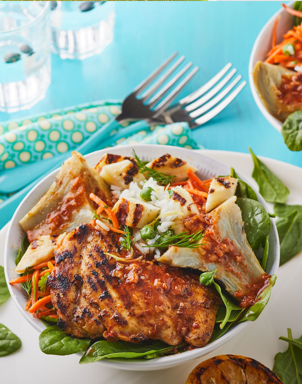 Greek Chicken & Artichoke Bowls