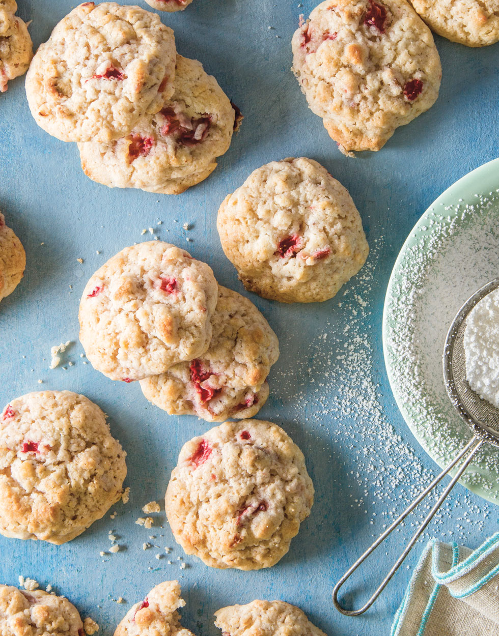 Strawberry, Oat, and Pecan Cookies