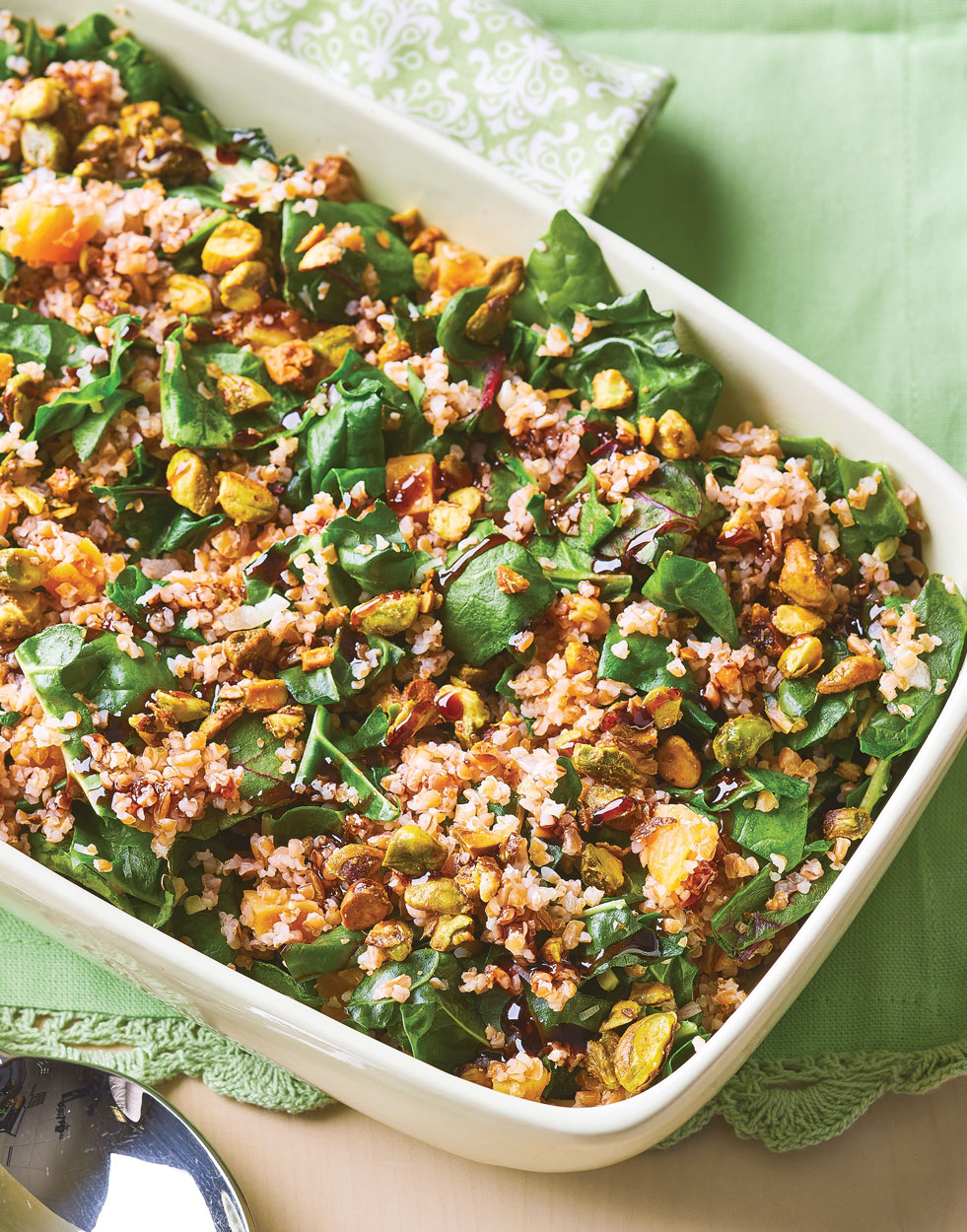 Bulgur "Pilaf" with Swiss Chard and Dried Apricots