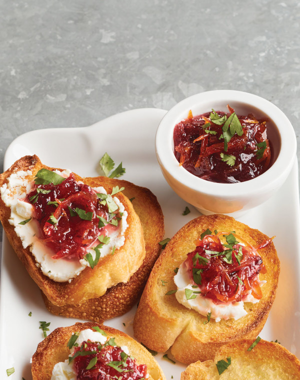 Blood Orange Marmalade Crostini with goat cheese