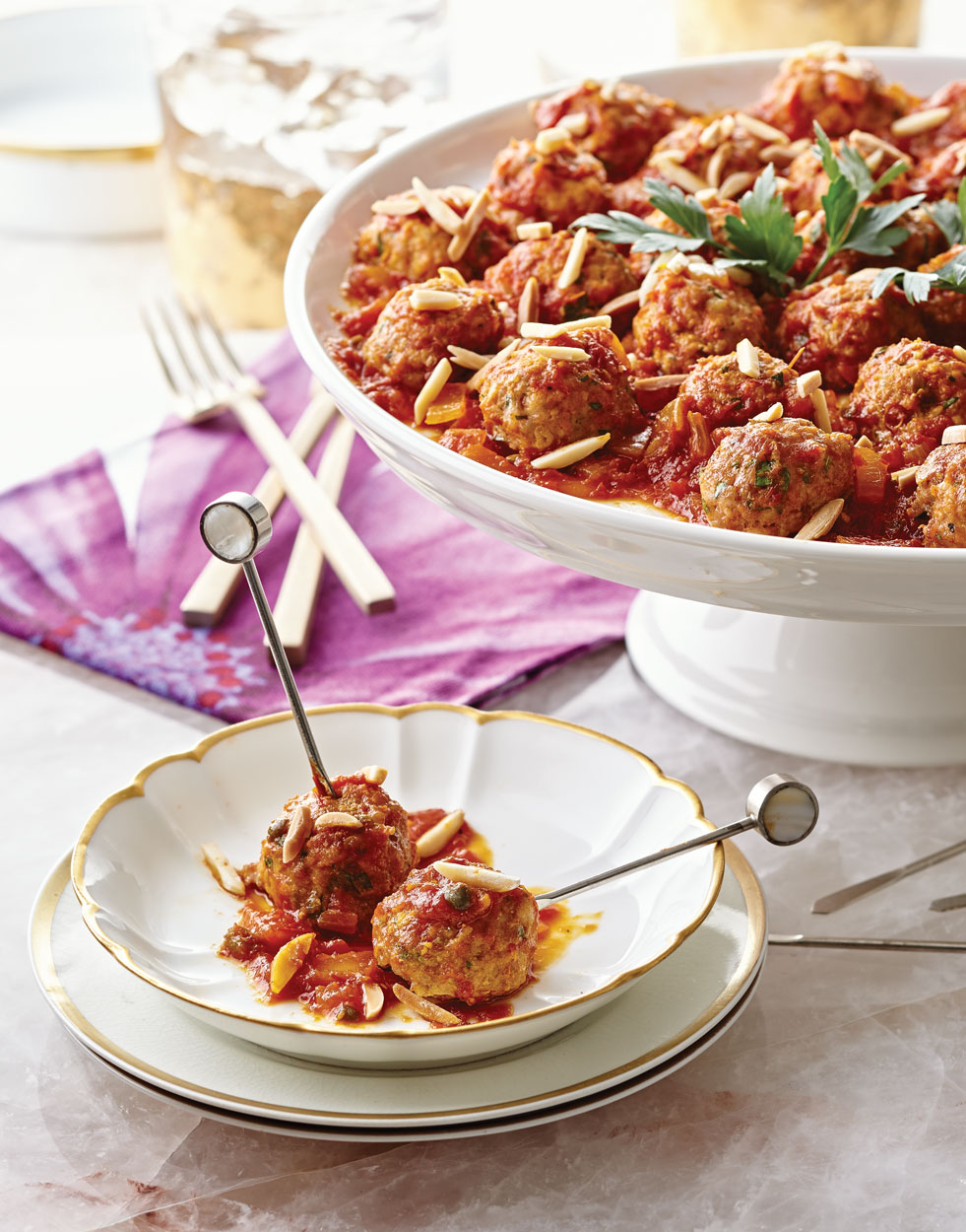 Spanish Meatballs with Tomato-Saffron Sauce