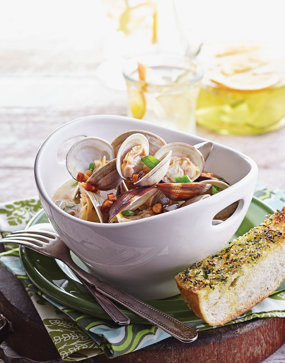 Steamed Clams with Pancetta & Scallions image