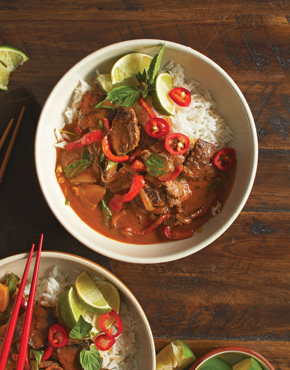 Red Curry Beef with brown basmati rice
