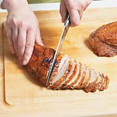 For an impressive presentation, slice the breast meat in 1/2"-thick slices.