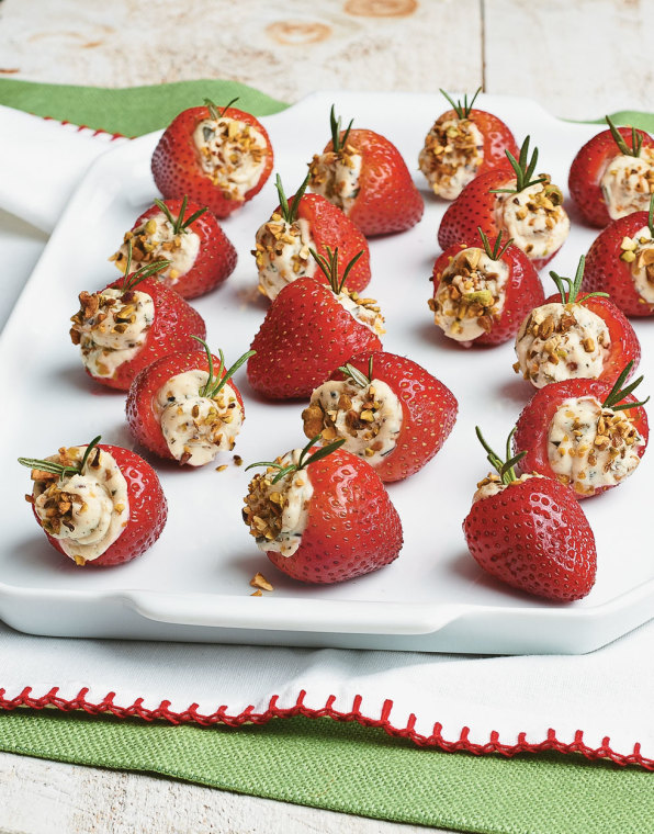 Strawberry Poppers with Rosemary and Pistachios