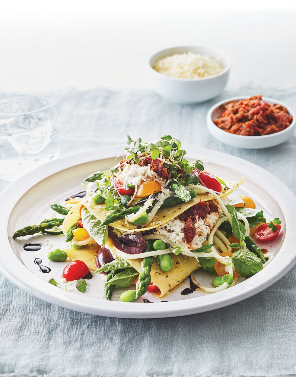 Lasagna Salad with Honey-Balsamic Syrup