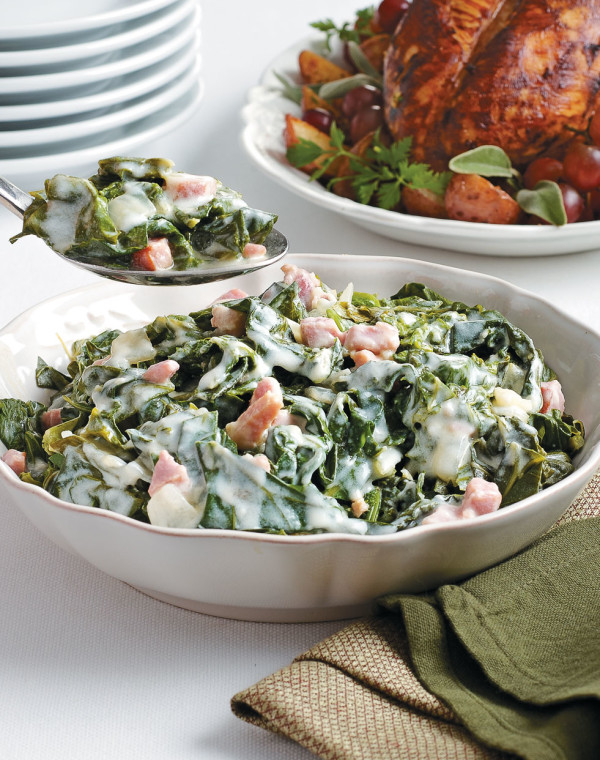 Creamed Greens with ham