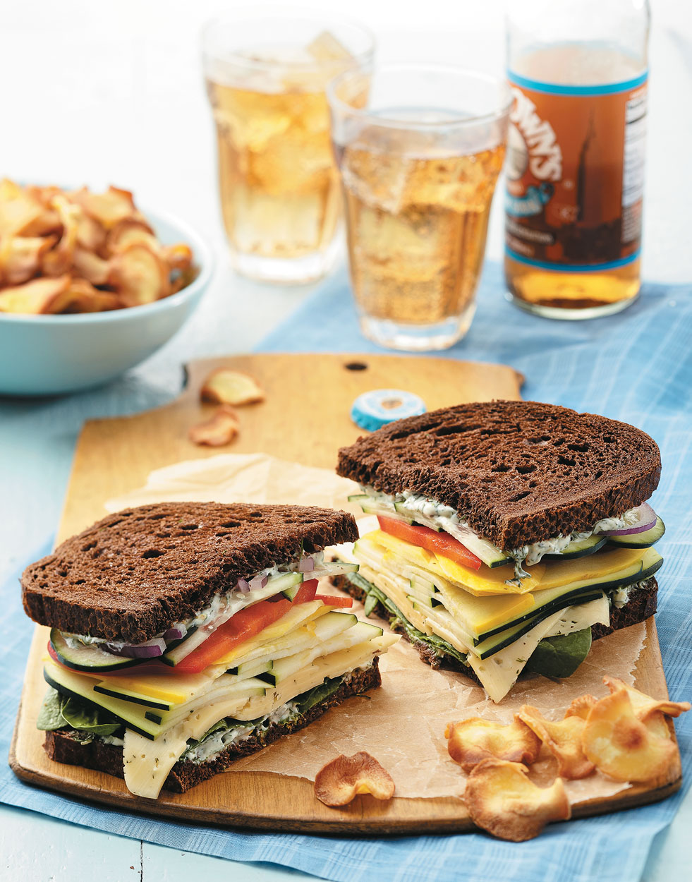 Dill Havarti Veggie Sandwiches with creamy dill spread