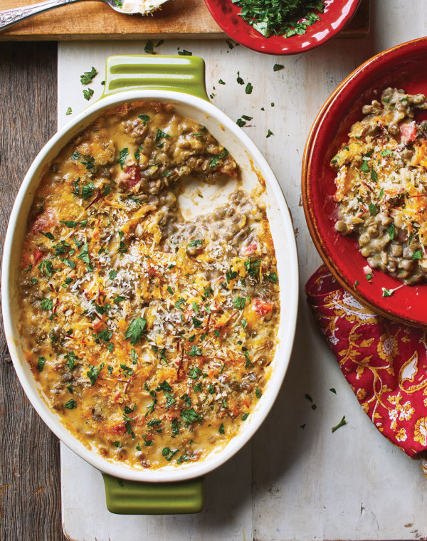 Cheesy Baked Lentils